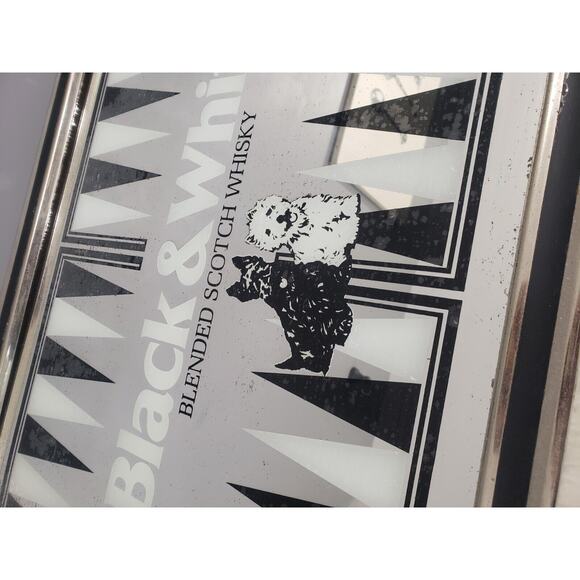 Vintage 1980 Brytone Black & White Scotch Whisky Advertising Mirror Sign Large - Picture 2 of 9